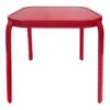 Painted Glass Top Red Outdoor End Table, 16" -Family Home Furn Store painted glass top red outdoor end table 16