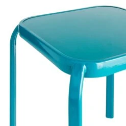 Painted Teal Square Glass End Table Teal, 16" -Family Home Furn Store painted teal square glass end table teal 16 2
