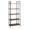 Parkview 5-Tier Metal & Wood Veneer Bookshelf -Family Home Furn Store parkview 5 tier metal wood veneer bookshelf
