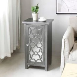 Providence 1-Door Mirrored Silver Cabinet 14 Providence 1-Door Mirrored Silver Cabinet -Family Home Furn Store providence 1 door mirrored silver cabinet 5