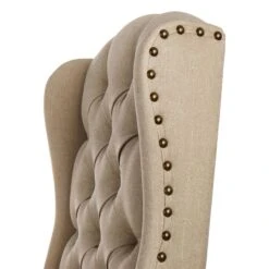 Providence Aahmad Winged Dining Chair, Beige -Family Home Furn Store providence aahmad winged dining chair beige 2