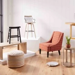 Providence Black Saddle Counter Stool, 24" -Family Home Furn Store providence black saddle counter stool 24 5