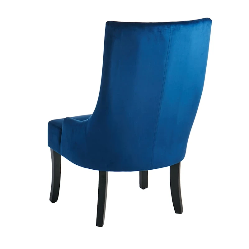 Providence Cassia Velvet Accent Chair, Navy Blue 5 Providence Cassia Velvet Accent Chair, Navy Blue - Image 3
