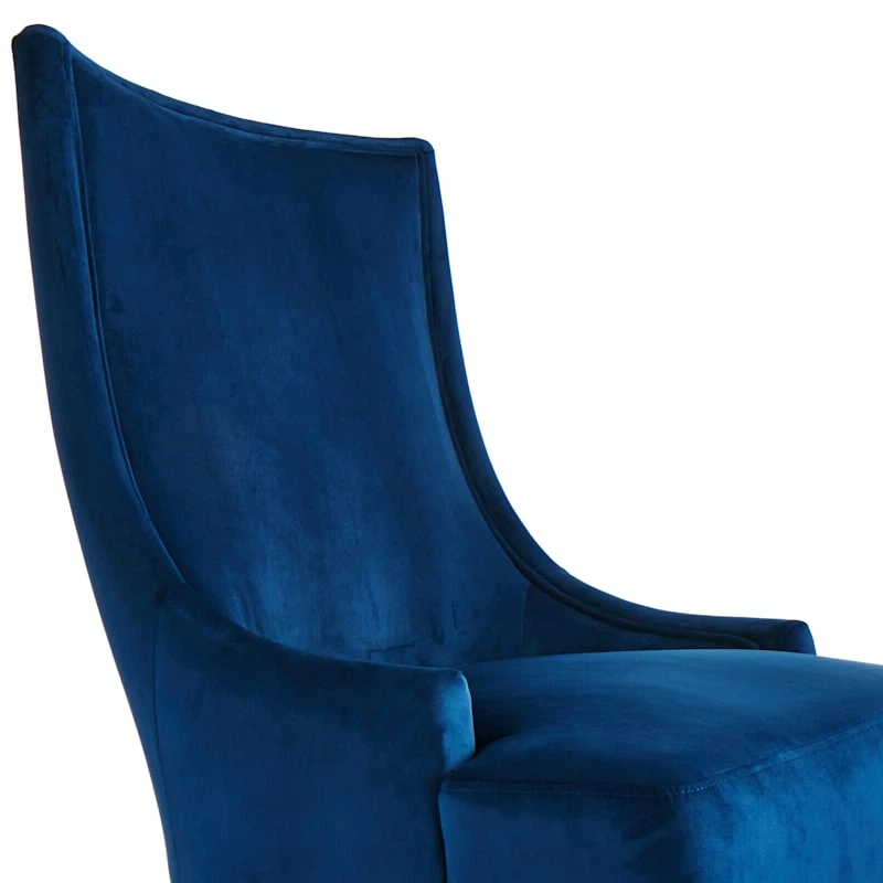 Providence Cassia Velvet Accent Chair, Navy Blue 6 Providence Cassia Velvet Accent Chair, Navy Blue - Image 4