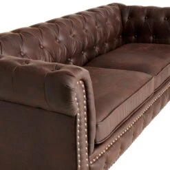 Providence Chesterfield Brown Faux Leather Tufted Sofa, 79" 13 Providence Chesterfield Brown Faux Leather Tufted Sofa, 79" -Family Home Furn Store providence chesterfield brown faux leather tufted sofa 79 3