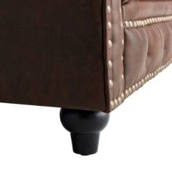 Providence Chesterfield Brown Faux Leather Tufted Sofa, 79" 14 Providence Chesterfield Brown Faux Leather Tufted Sofa, 79" -Family Home Furn Store providence chesterfield brown faux leather tufted sofa 79 4