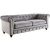 Providence Chesterfield Grey Velvet Tufted Sofa, 79" -Family Home Furn Store providence chesterfield grey velvet tufted sofa 79