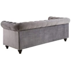 Providence Chesterfield Grey Velvet Tufted Sofa, 79" 8 Providence Chesterfield Grey Velvet Tufted Sofa, 79" -Family Home Furn Store providence chesterfield grey velvet tufted sofa 79 2