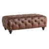 Providence Chesterfield Tufted Brown Faux Leather Ottoman -Family Home Furn Store providence chesterfield tufted brown faux leather ottoman