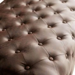 Providence Chesterfield Tufted Brown Faux Leather Ottoman -Family Home Furn Store providence chesterfield tufted brown faux leather ottoman 2