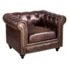 Providence Chesterfield Tufted Brown Faux Leather Rolled Armchair -Family Home Furn Store providence chesterfield tufted brown faux leather rolled armchair