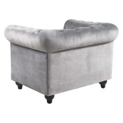 Providence Chesterfield Tufted Grey Velvet Rolled Armchair -Family Home Furn Store providence chesterfield tufted grey velvet rolled armchair 2