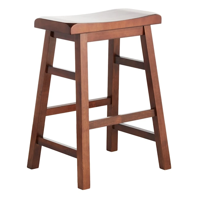 Providence Dark Oak Saddle Counter Stool, 24" 3 Providence Dark Oak Saddle Counter Stool, 24"