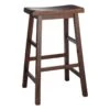 Providence Dark Walnut Backless Saddle Barstool, 29" -Family Home Furn Store providence dark walnut backless saddle barstool 29