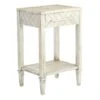 Providence Kate 1-Drawer 1-Shelf Parquet Wood Side Table -Family Home Furn Store providence kate 1 drawer 1 shelf parquet wood side table