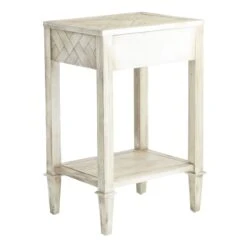Providence Kate 1-Drawer 1-Shelf Parquet Wood Side Table -Family Home Furn Store providence kate 1 drawer 1 shelf parquet wood side table 4