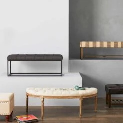 Providence Lourdes Tufted Curved Bench, Neutral 7 Providence Lourdes Tufted Curved Bench, Neutral -Family Home Furn Store providence lourdes tufted curved bench neutral 2