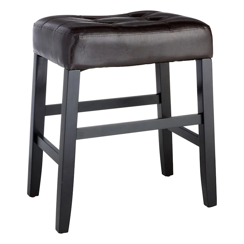 Providence Madison Black Faux Leather Counter Stool, 24" 3 Providence Madison Black Faux Leather Counter Stool, 24"