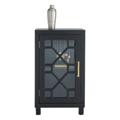 Providence Merrick Black 1-Door Cabinet -Family Home Furn Store providence merrick black 1 door cabinet 2