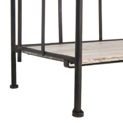Providence Metal Baker Rack With Folding Wood-Top Shelves, 63" -Family Home Furn Store providence metal baker rack with folding wood top shelves 63 4