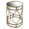 Providence Mirror Top Table With Gold Quatrefoil Base, Small -Family Home Furn Store providence mirror top table with gold quatrefoil base small