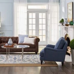 Providence Rogan Armchair, Navy -Family Home Furn Store providence rogan armchair navy 3