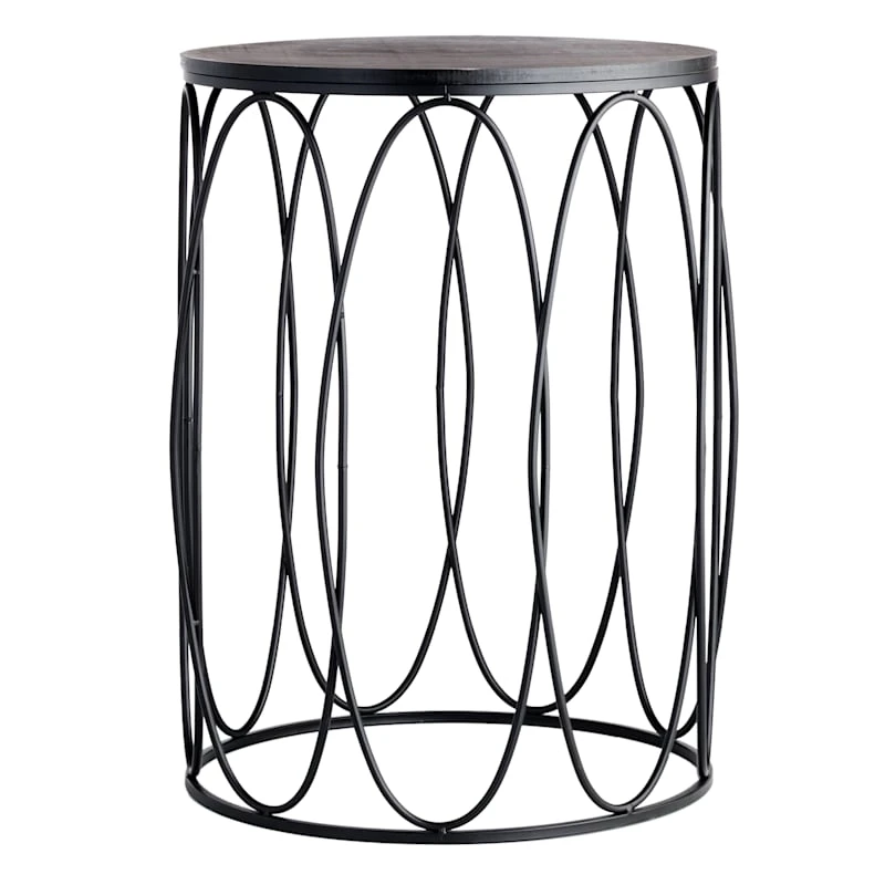 Providence Round Wood Top With Oval Metal Table, Large 4 Providence Round Wood Top With Oval Metal Table, Large - Image 2