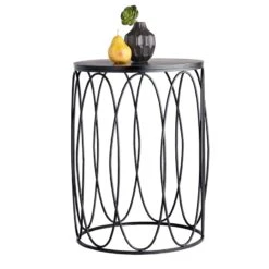 Providence Round Wood Top With Oval Metal Table, Large 9 Providence Round Wood Top With Oval Metal Table, Large -Family Home Furn Store providence round wood top with oval metal table large 2