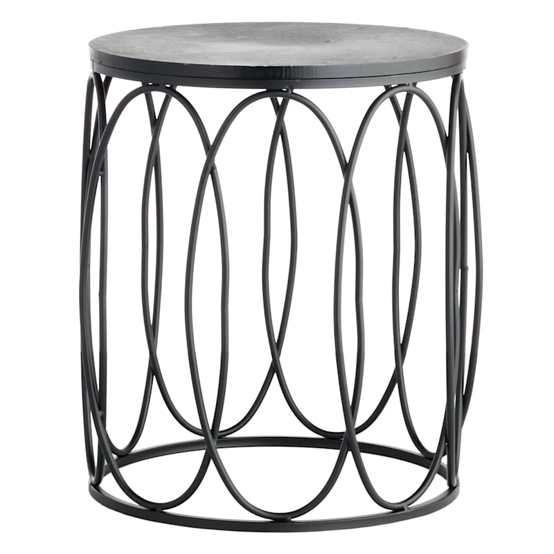 Providence Round Wood Top With Oval Metal Table, Small 3 Providence Round Wood Top With Oval Metal Table, Small