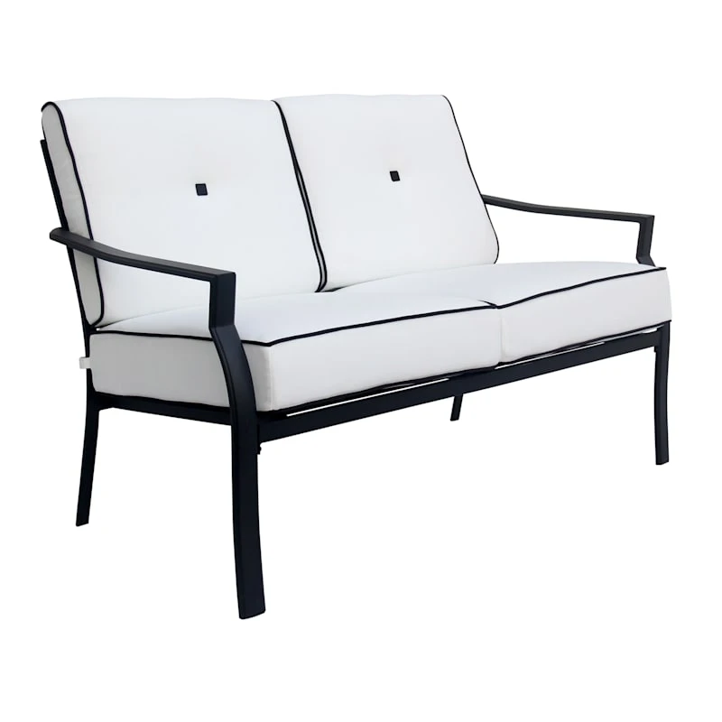 Providence Savannah Black & White Outdoor Loveseat 3 Providence Savannah Black & White Outdoor Loveseat
