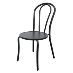 Providence Stackable Outdoor Round Black Bistro Chair