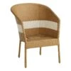 Providence Tan & White Outdoor Wicker Armchair -Family Home Furn Store providence tan white outdoor wicker armchair