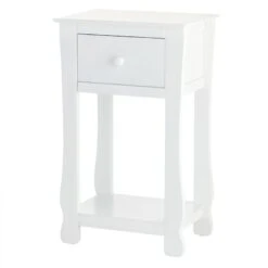Providence Theodore 1- Drawer Accent Table, White -Family Home Furn Store providence theodore 1 drawer accent table white 2