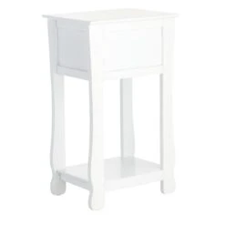 Providence Theodore 1- Drawer Accent Table, White -Family Home Furn Store providence theodore 1 drawer accent table white 4