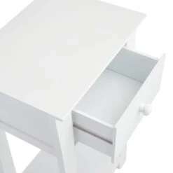 Providence Theodore 1- Drawer Accent Table, White -Family Home Furn Store providence theodore 1 drawer accent table white 5