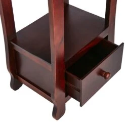 Providence Theodore 2-Drawer Thick Leg End Table, Brown -Family Home Furn Store providence theodore 2 drawer thick leg end table brown 3