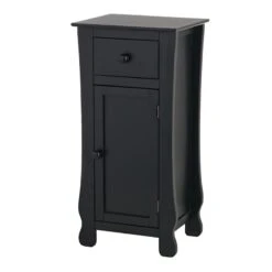Providence Theodore Black 1-Drawer Cabinet End Table, 29" -Family Home Furn Store providence theodore black 1 drawer cabinet end table 29 2