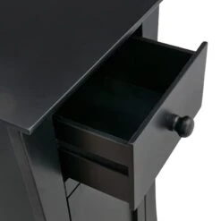 Providence Theodore Black 1-Drawer Cabinet End Table, 29" -Family Home Furn Store providence theodore black 1 drawer cabinet end table 29 5