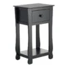 Providence Theodore Black 1-Drawer Thick Leg End Table, 26" 1 Providence Theodore Black 1-Drawer Thick Leg End Table, 26" -Family Home Furn Store providence theodore black 1 drawer thick leg end table 26