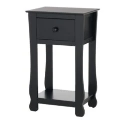 Providence Theodore Black 1-Drawer Thick Leg End Table, 26" -Family Home Furn Store providence theodore black 1 drawer thick leg end table 26 2