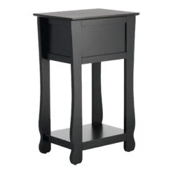 Providence Theodore Black 1-Drawer Thick Leg End Table, 26" -Family Home Furn Store providence theodore black 1 drawer thick leg end table 26 4