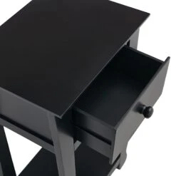 Providence Theodore Black 1-Drawer Thick Leg End Table, 26" -Family Home Furn Store providence theodore black 1 drawer thick leg end table 26 5