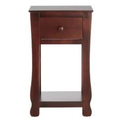 Providence Theodore Brown 1-Drawer Thick Leg End Table, 26" -Family Home Furn Store providence theodore brown 1 drawer thick leg end table 26 1