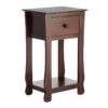 Providence Theodore Brown 1-Drawer Thick Leg End Table, 26" -Family Home Furn Store providence theodore brown 1 drawer thick leg end table 26