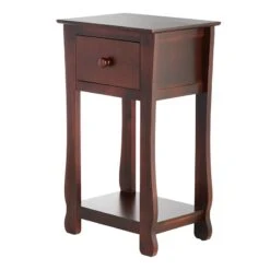 Providence Theodore Brown 1-Drawer Thick Leg End Table, 26" -Family Home Furn Store providence theodore brown 1 drawer thick leg end table 26 2