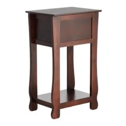 Providence Theodore Brown 1-Drawer Thick Leg End Table, 26" -Family Home Furn Store providence theodore brown 1 drawer thick leg end table 26 4