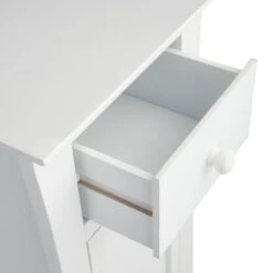 Providence Theodore White 1-Drawer Cabinet End Table, 29" -Family Home Furn Store providence theodore white 1 drawer cabinet end table 29 5