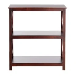 Providence Xavier 3-Tier Brown Bookshelf, 29" -Family Home Furn Store providence xavier 3 tier brown bookshelf 29 1