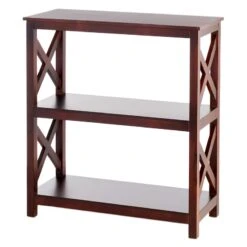 Providence Xavier 3-Tier Brown Bookshelf, 29" -Family Home Furn Store providence xavier 3 tier brown bookshelf 29 2