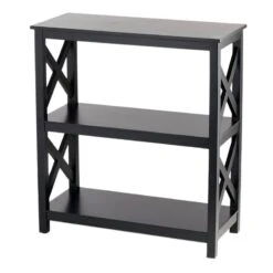 Providence Xavier Black 3-Tier Bookshelf, 29" -Family Home Furn Store providence xavier black 3 tier bookshelf 29 2